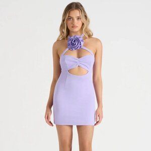 NEW Runaway by Rozalia The Flower Mini Dress in Lilac Purple Size Small NWT